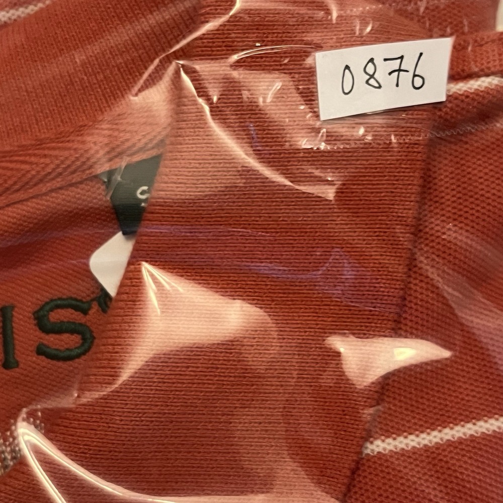Orvis Polo Shirt Mens Small Salmon Red Striped Signature Polo Casual Preppy - Picture 8 of 8